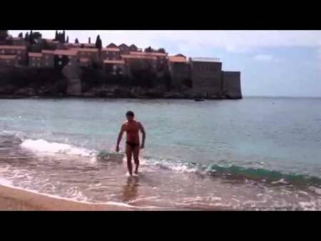 Свети Стефан, пляж и окресности,купание Видео